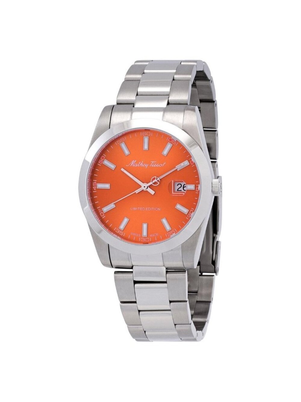 NWT Mathey-Tissot Mathy I Quartz Orange Dial Men's Watch